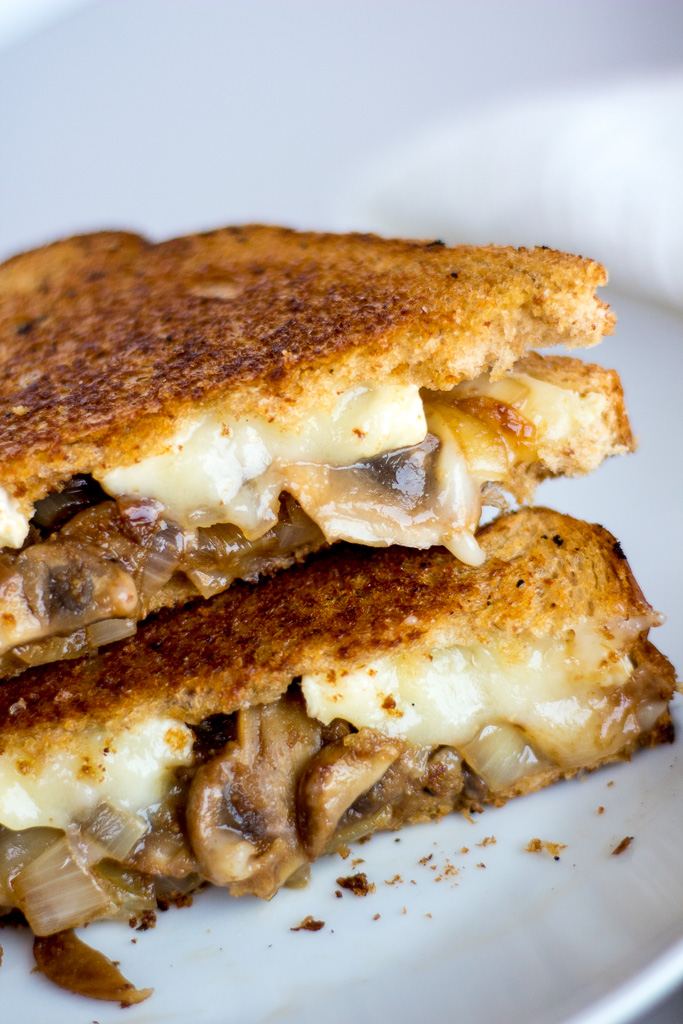 Balsamic Mushroom + Onion Grilled Brie Cheese Sandwich bits and bites