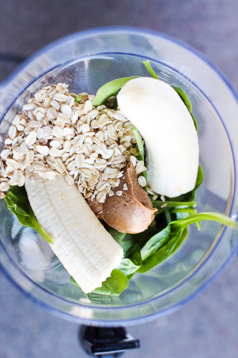 Almond Butter + Oats Breakfast Smoothie bits and bites