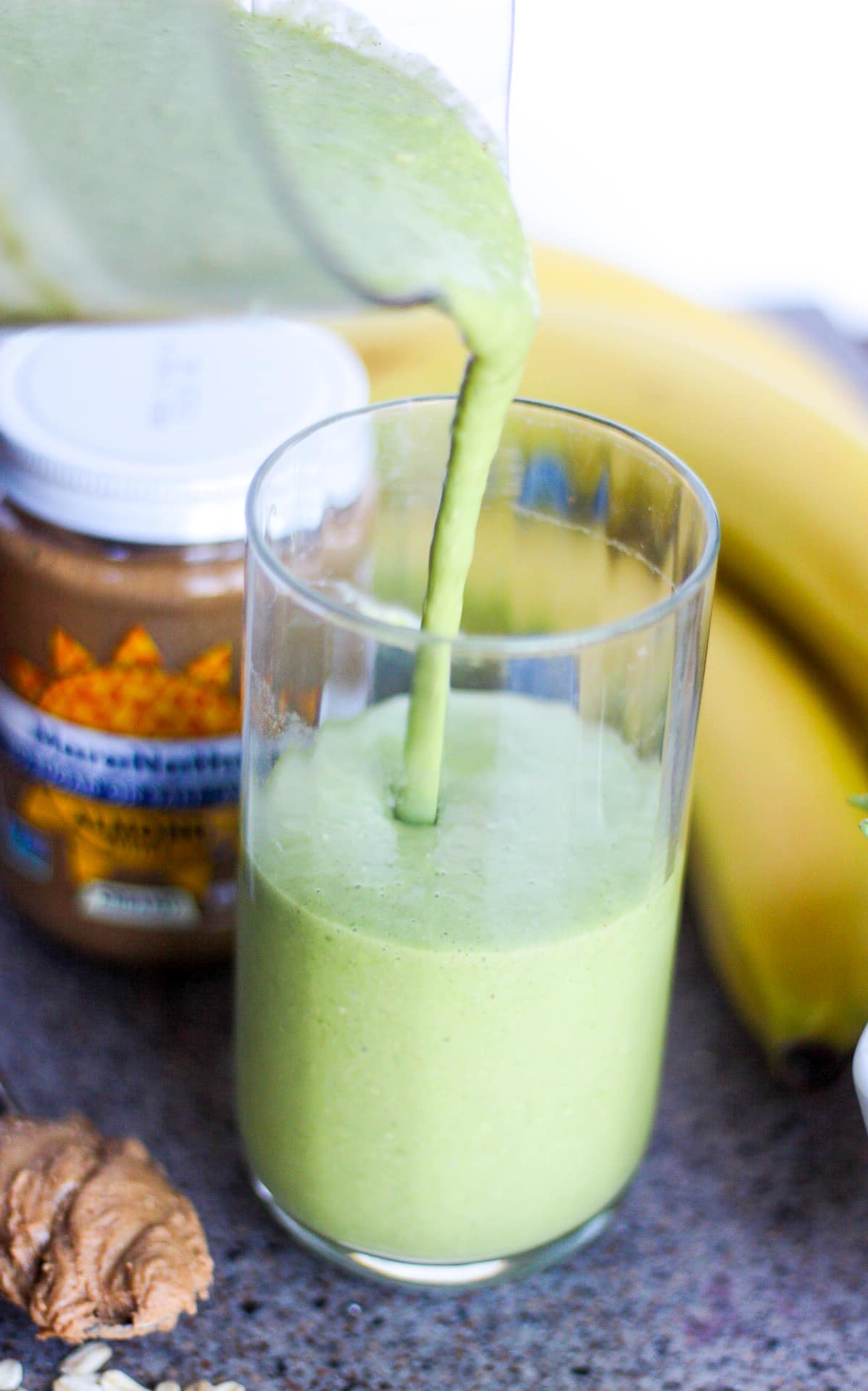 Almond Butter + Oats Breakfast Smoothie bits and bites