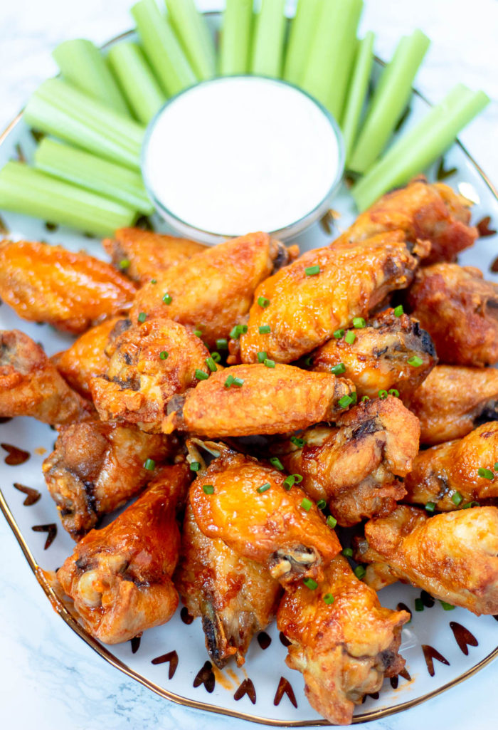 The best air fryer recipes for beginners has to include these easy air fryer wings! These air fryer buffalo chicken wings are seriously so good and never disappoint. 