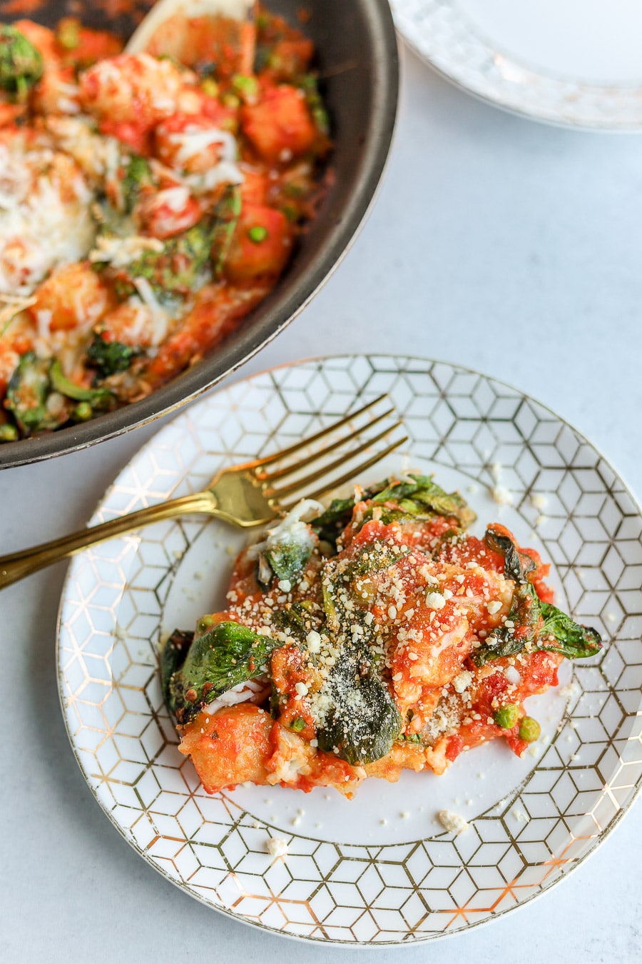 Trader Joe's Cauliflower Gnocchi is one of my favorite TJ's products. This baked cauliflower gnocchi makes for such an easy vegetable-packed dinner!