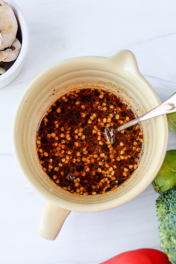 Homemade stir fry sauce is so easy to make for a quick, vegetable packed weeknight dinner.