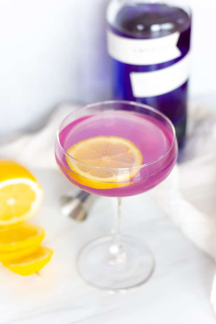 The Bee's Knees cocktail with Empress Gin is one of the prettiest gin cocktail recipes you can make. Not to mention, it's incredibly easy being a three-ingredient cocktail recipe, I guarantee you have everything you'll need to make this!