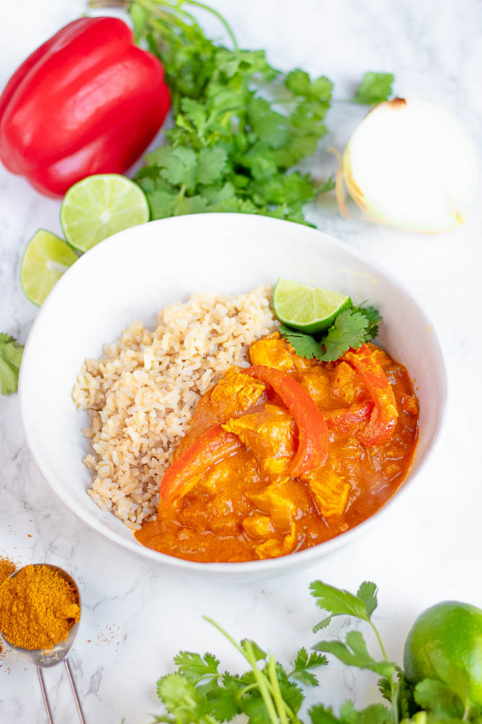 spicy chicken curry with greek yogurt