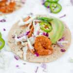 air fryer shrimp tacos, easy weeknight dinner for two, healthy dinner for two by bits and bites