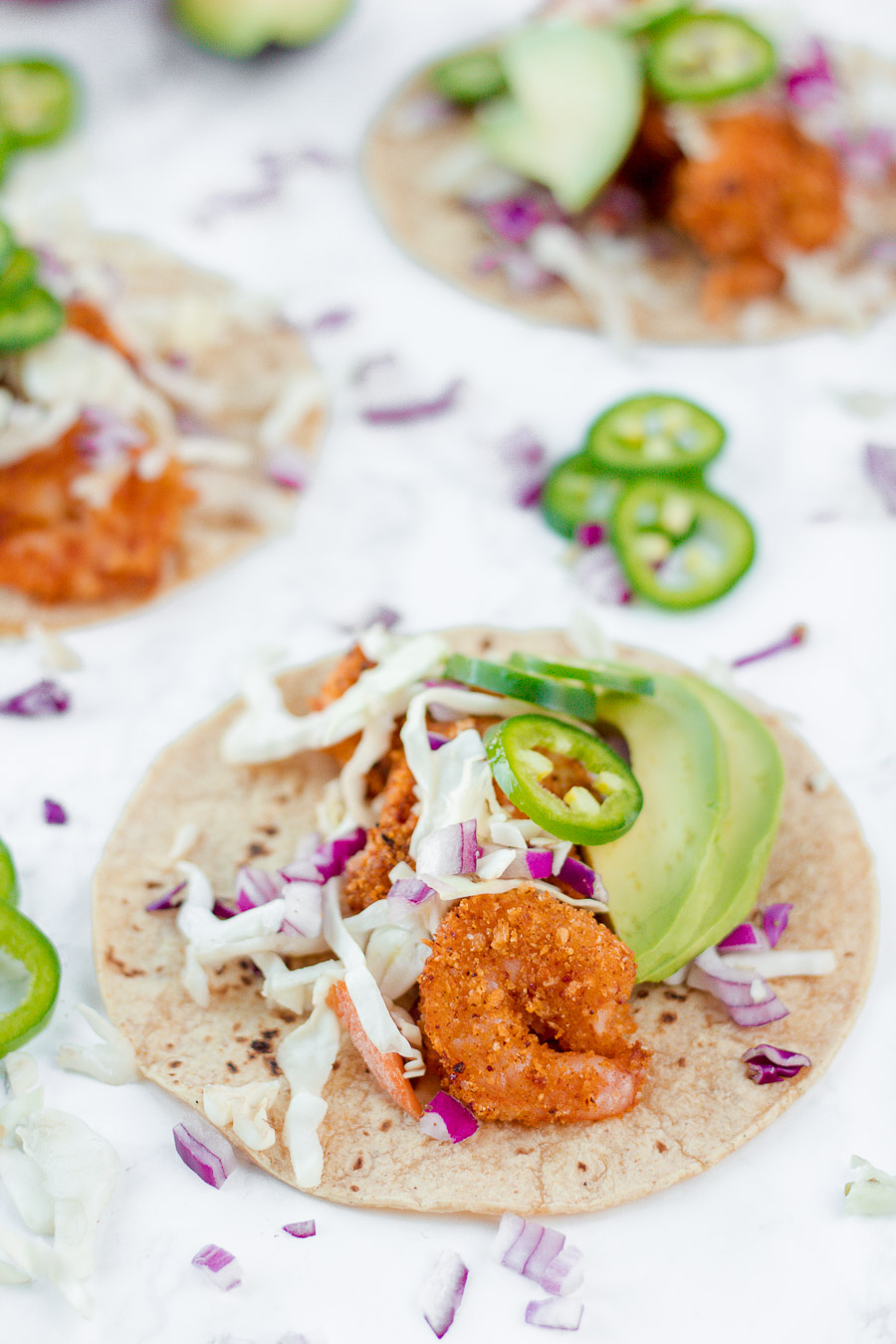 air fryer shrimp tacos, easy weeknight dinner for two, healthy dinner for two by bits and bites