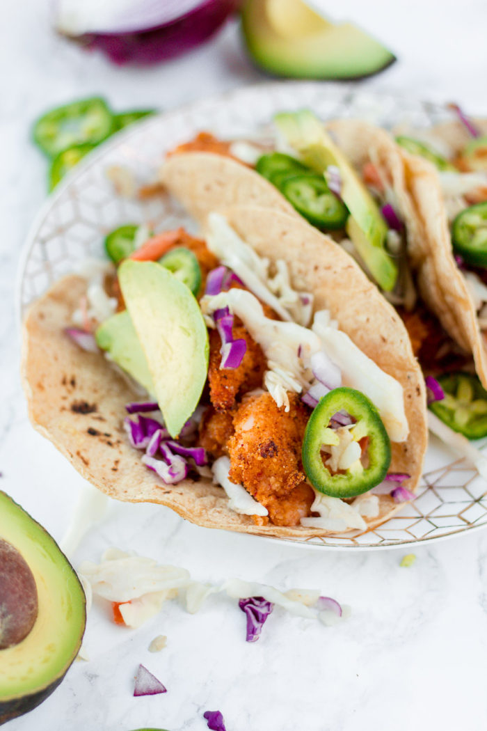 air fryer shrimp tacos, healthy weeknight dinner recipe, healthy air fryer recipes, air fryer shrimp