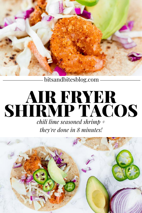 air fryer shrimp tacos, healthy weeknight dinner recipe, healthy air fryer recipes, air fryer shrimp