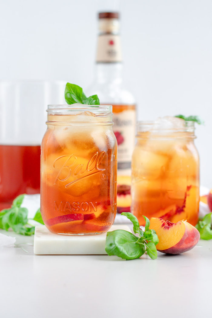 bourbon peach tea recipe or the front porch cocktail by bits and bites