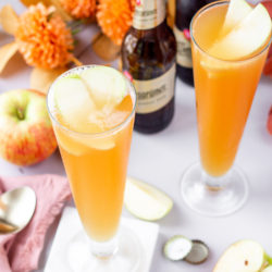 this spiced apple cider shandy will be your favorite fall cocktail. This apple cider shandy is the perfect fall cocktail!