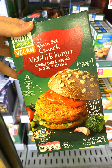 ALDI vegetarian grocery staples, these veggie burgers are the best. I use them for easy lunches like tacos or salad toppings - bits and bites #aldistaples #aldiproducts