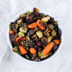 roasted brussel sprouts and carrots