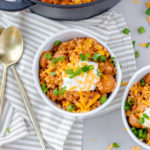 this easy sausage and rice casserole is one of my favorite easy healthy weeknight dinner recipes to make!