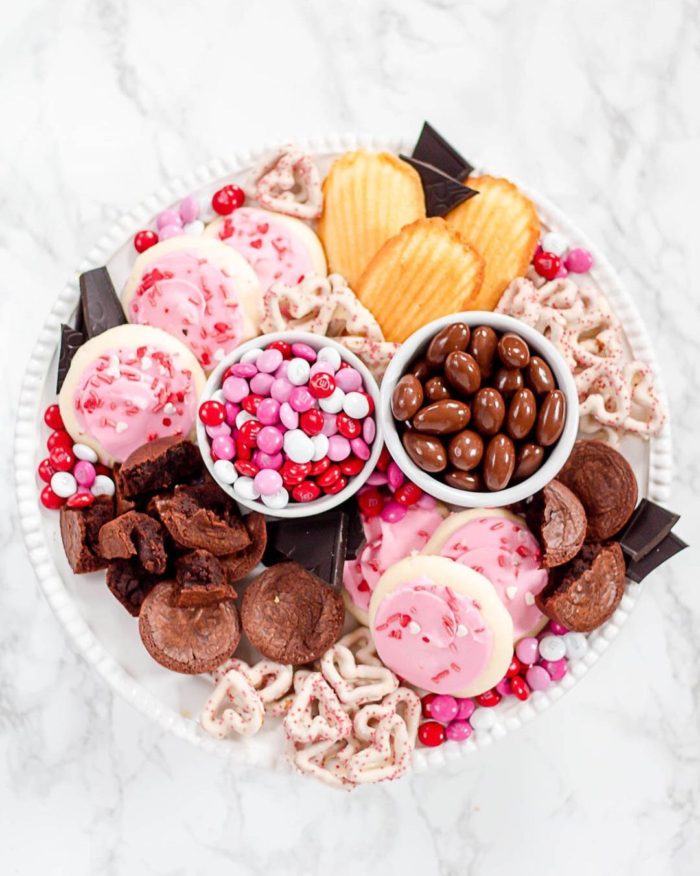 This Valentine's Day Dessert Board is one of the perfect at-home Valentine's Day date night ideas! This is perfect for a family-friendly Valentine's Day night or if it is just a Valentine's Day at-home date for two. 