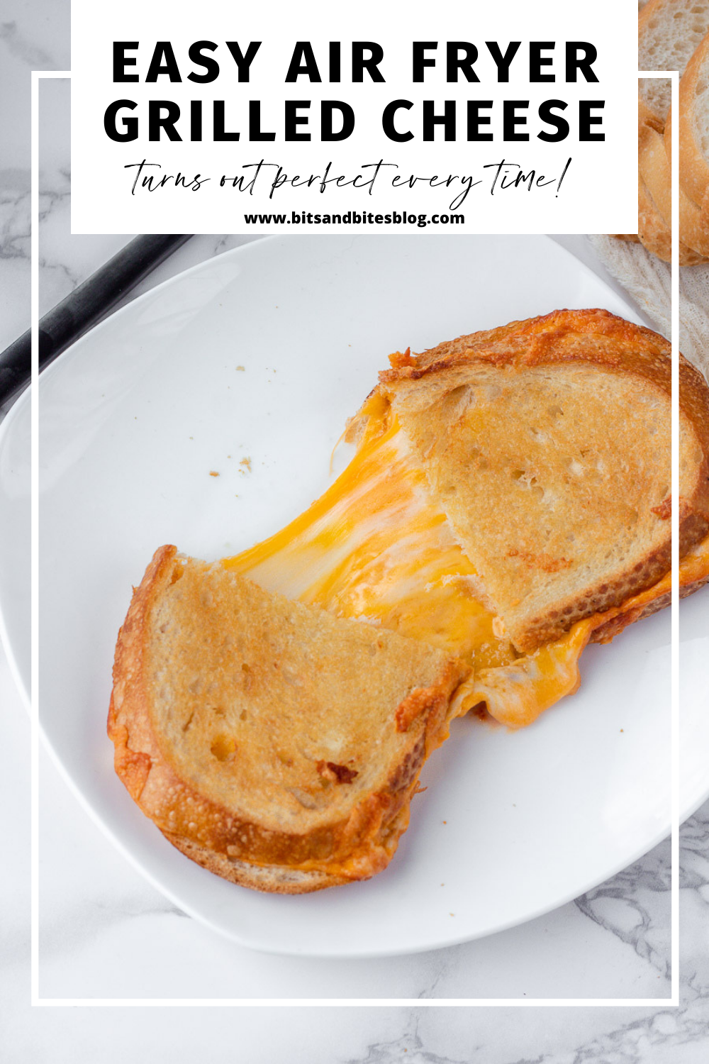 The Best Air Fryer Grilled Cheese Sandwich with Mayo bits and bites