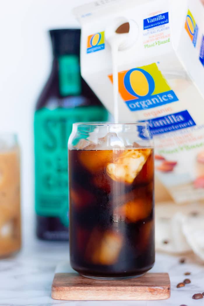Starbucks Honey Almond Milk Cold Brew. Starbucks cold brew recipes are some of my favorite Starbucks recipes to make at home. Homemade cold brew is so easy to make, or, for the price of one Starbucks cold brew, you can buy your own at the store.