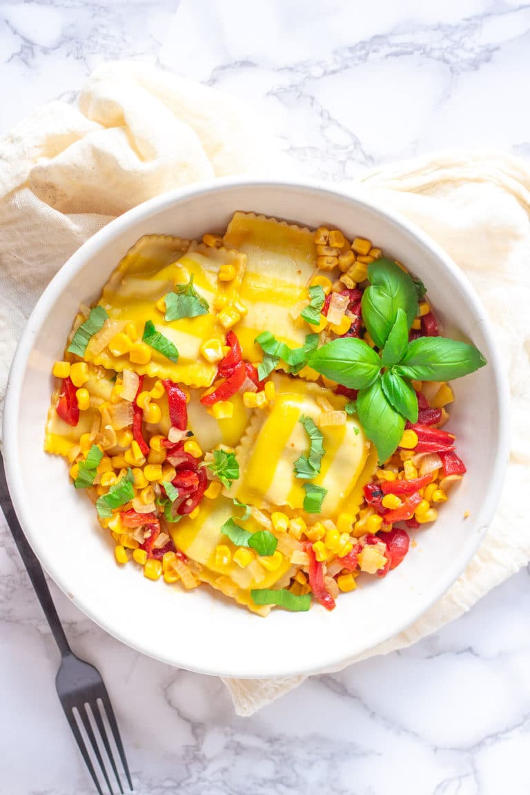 Sweet Corn and Burrata Ravioli