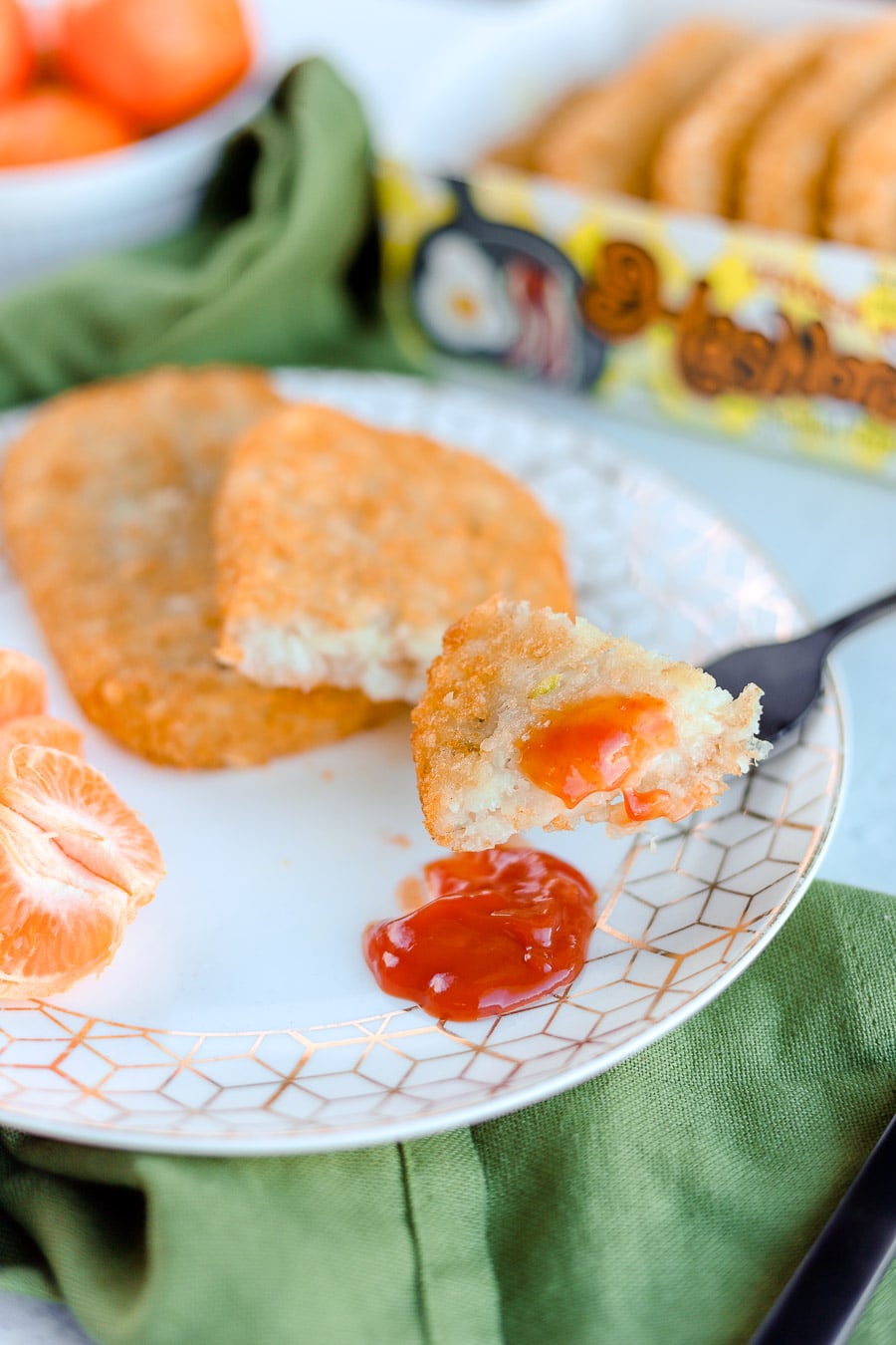 Frozen Hash Brown Patties in the Air Fryer bits and bites