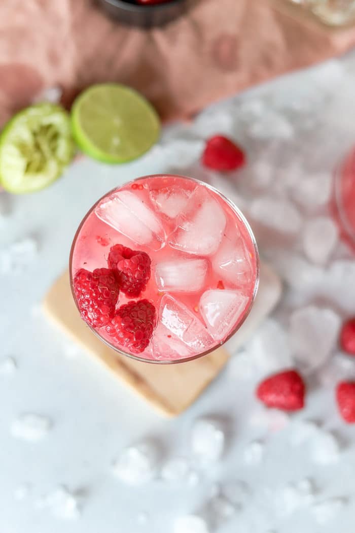 I love adding tonic water to tequila to make some delicious low-calorie margaritas! Pair that with fresh fruit, and you'll have such a flavorful skinny margarita recipe. This raspberry margarita recipe is one of my favorites.
