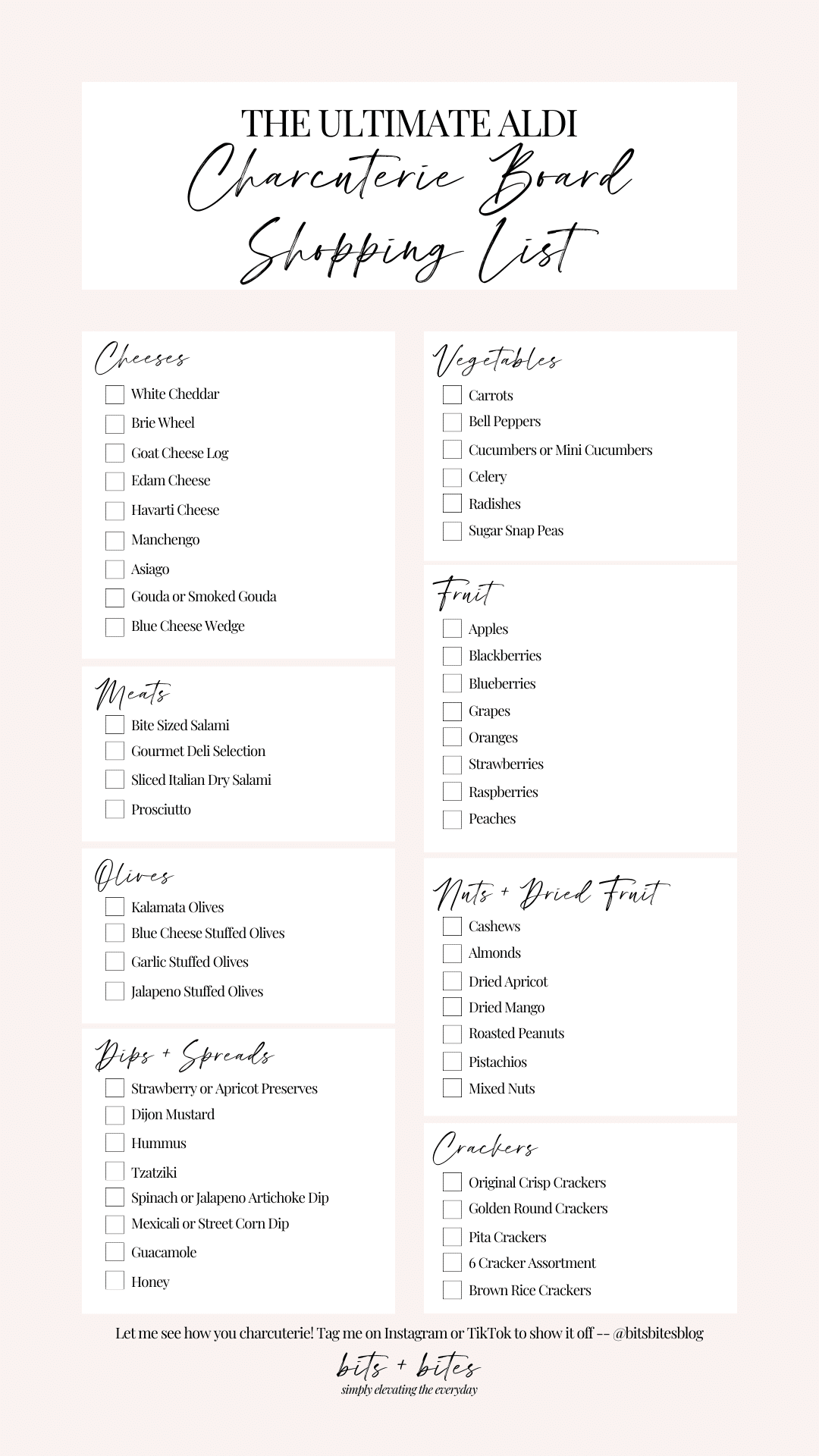 ALDI Charcuterie Grocery List bits and bites ALDI Charcuterie Grocery List bits and bites