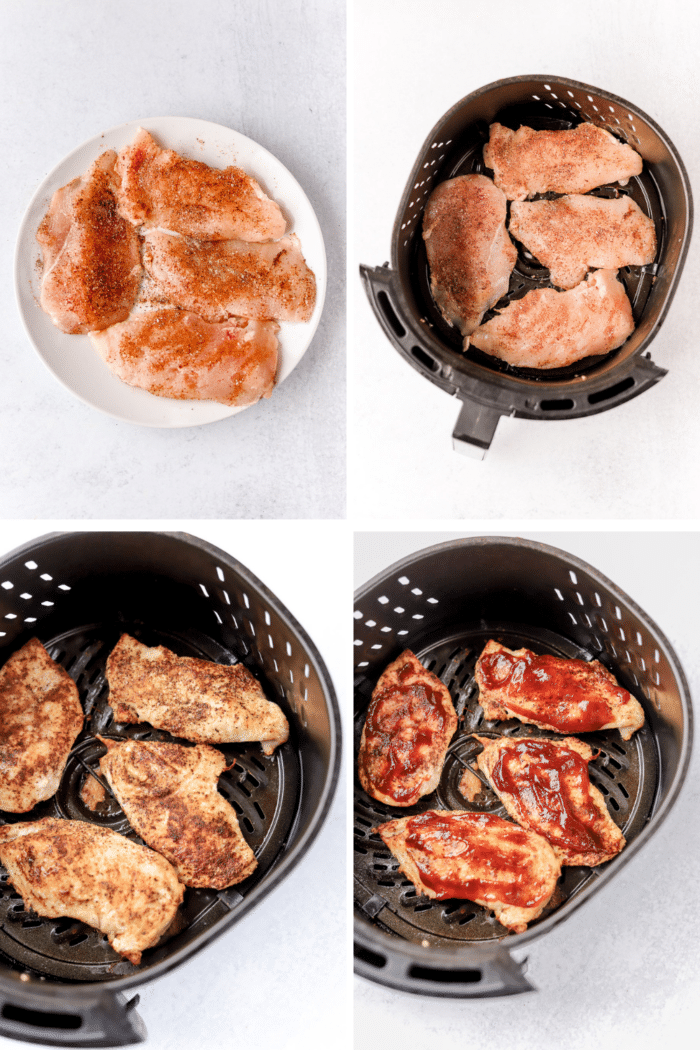 how to make air fryer bbq chicken breasts. 