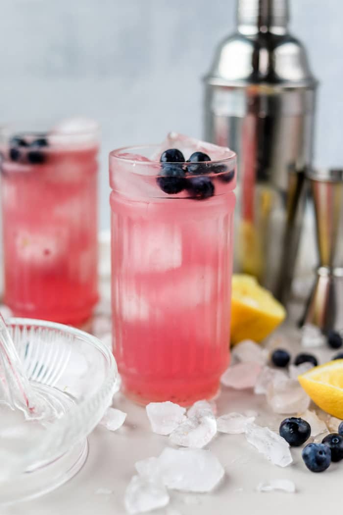 This blueberry vodka lemonade cocktail is such a refreshing summer vodka drink! Plus, it's super easy to make as a batch vodka cocktail.