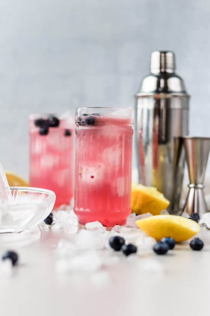 This blueberry vodka lemonade cocktail is such a refreshing summer vodka drink! Plus, it's super easy to make as a batch vodka cocktail.