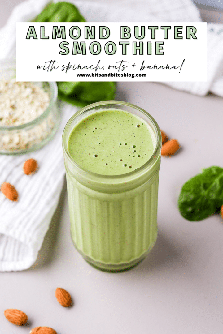 Almond Butter Banana Smoothie bits and bites