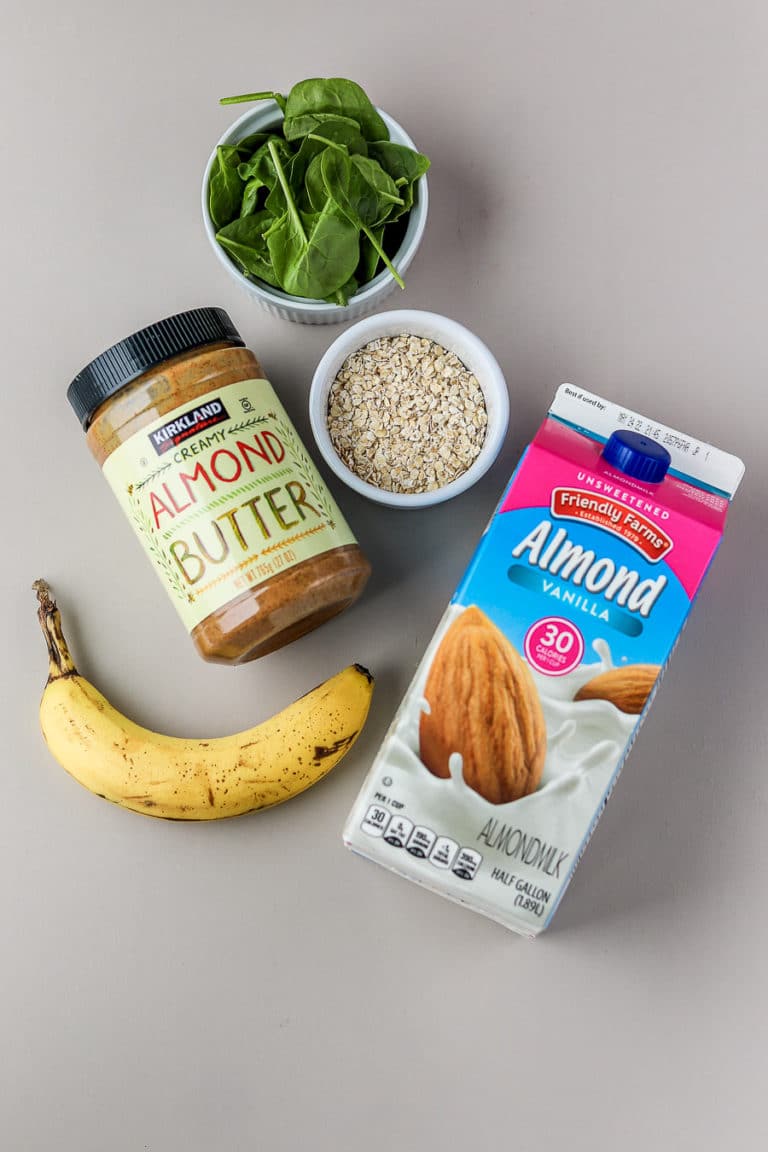 Almond Butter Banana Smoothie bits and bites