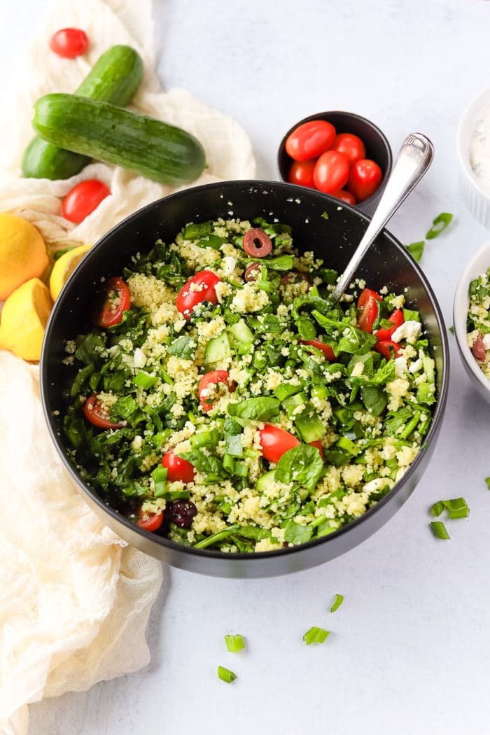 This is such a refreshing couscous salad recipe. It's perfect for meal prepping or a healthy side dish.