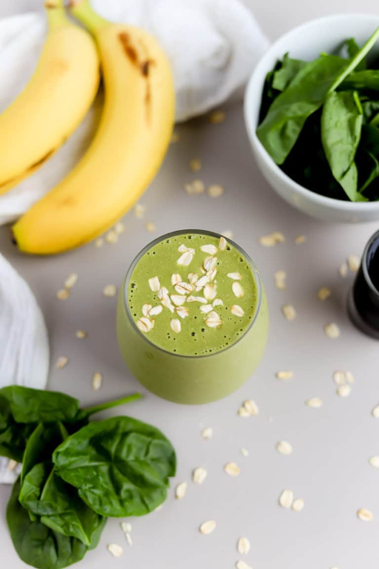 This coffee banana smoothie with almond milk is such a quick and easy breakfast on the go. It is super filling and will keep you energized all morning long.