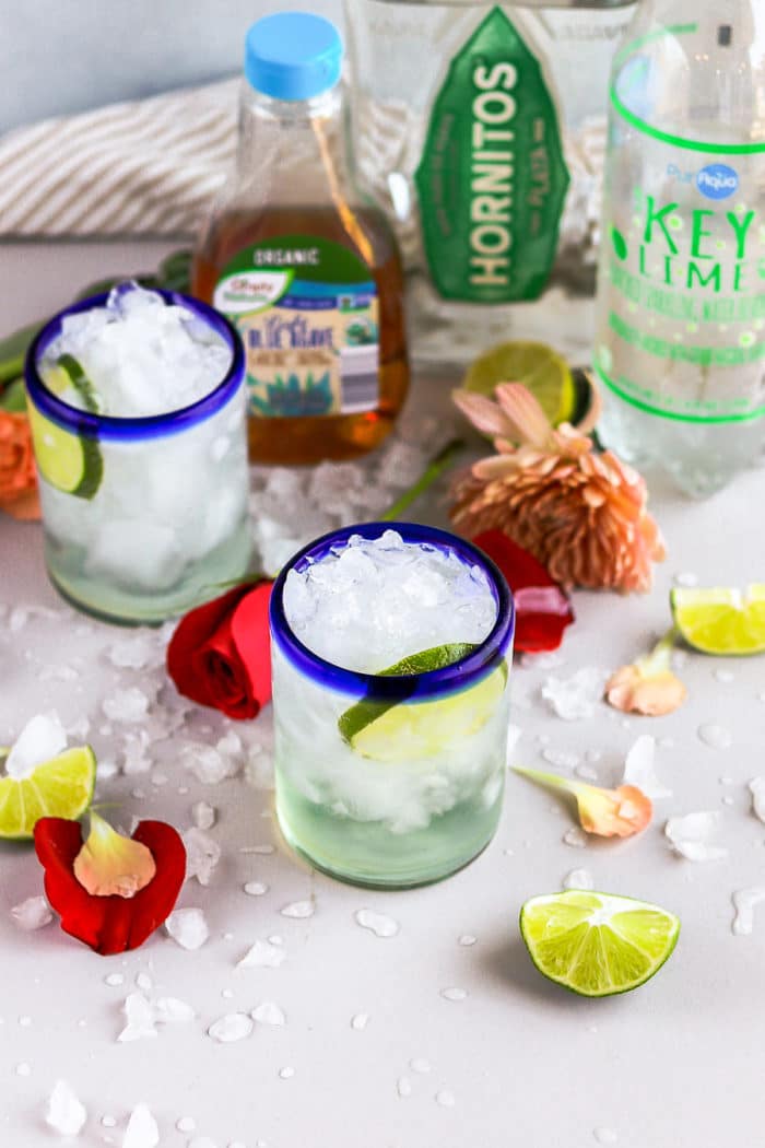 Can you put sparkling water in a margarita? Absolutely! I am a tequila lover so if I'm out at a bar, you will catch me ordering a tequila soda with lime. But, you can absolutely take your favorite flavor and make a skinny margarita with sparkling water.