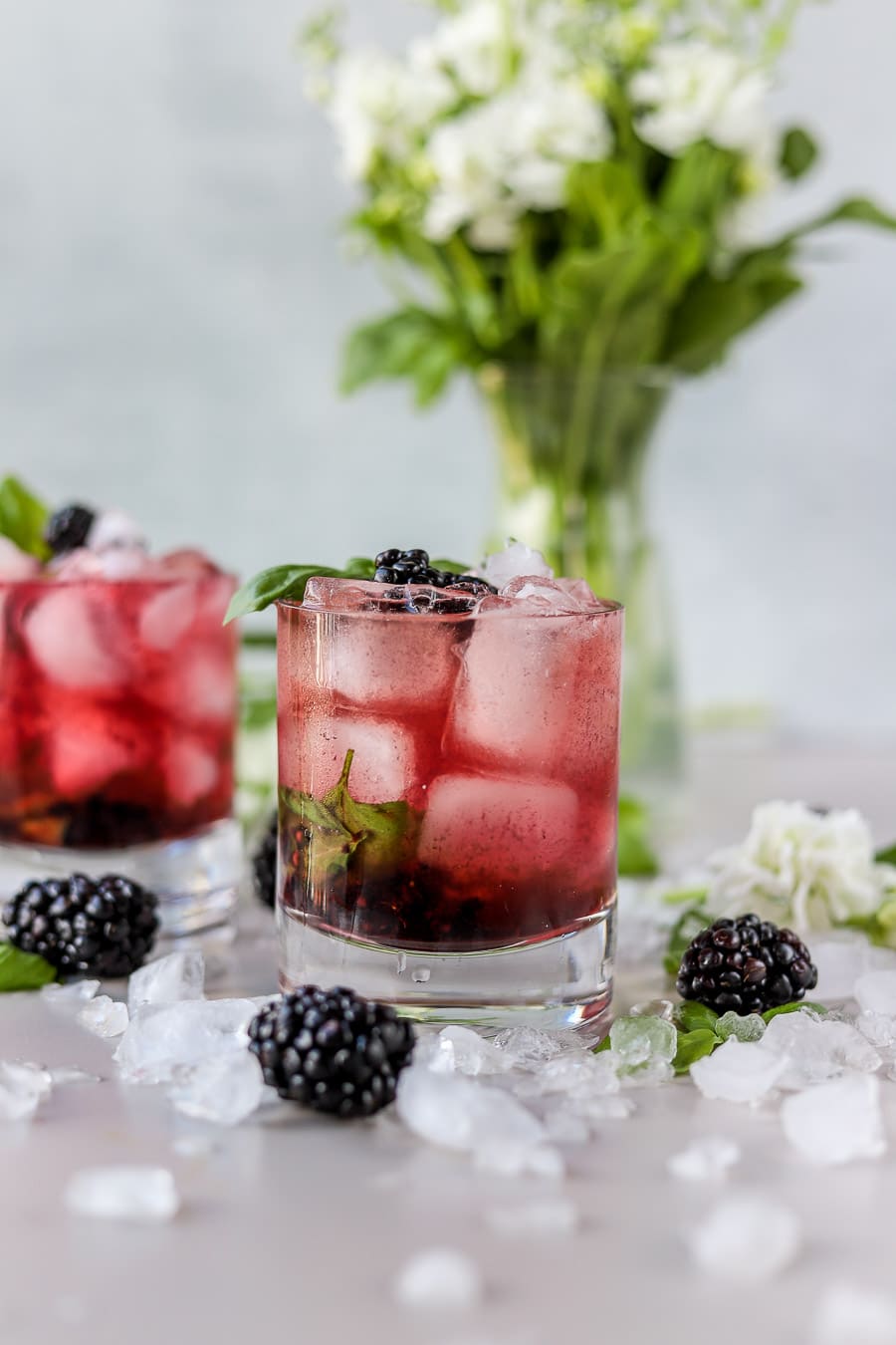 Blackberry Bourbon Smash with Fresh Basil - bits and bites