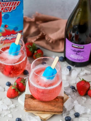 This festive 4th of July cocktail is only two ingredients and it's so easy to make! It's a combination of the nostalgic Bomb Pops with an adult twist, you'll love this Bomb Pop cocktail!