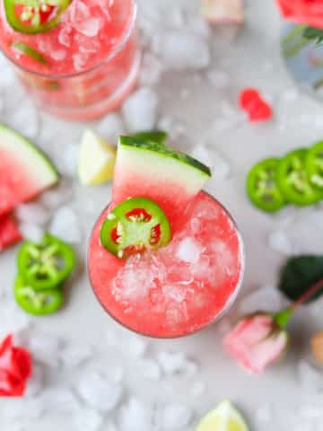 If your TikTok FYP is like mine, you've seen the spicy rosé trend going around. However, we are going to upgrade it a bit to make this spicy rosé margarita. It is such a refreshing rosé wine cocktail!
