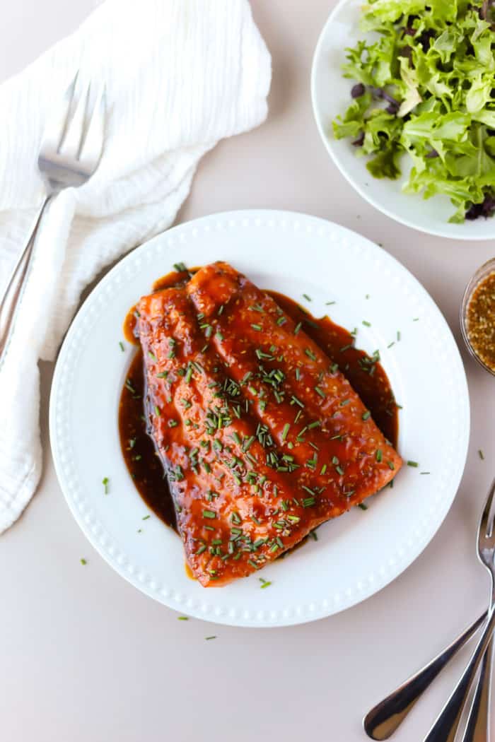 You are going to absolutely love this teriyaki glazed salmon if you are a lover of all things salmon. If you don't love salmon, I dare you to give this recipe a try! You'll love it!