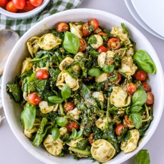 If you are looking for a simple pasta salad recipe, this pesto tortellini salad will be a favorite! It is so easy to make and it is the perfect summer salad side dish or you can enjoy it as a meal itself.