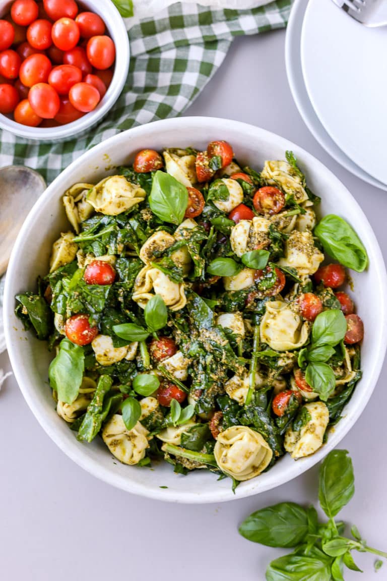 If you are looking for a simple pasta salad recipe, this pesto tortellini salad will be a favorite! It is so easy to make and it is the perfect summer salad side dish or you can enjoy it as a meal itself.