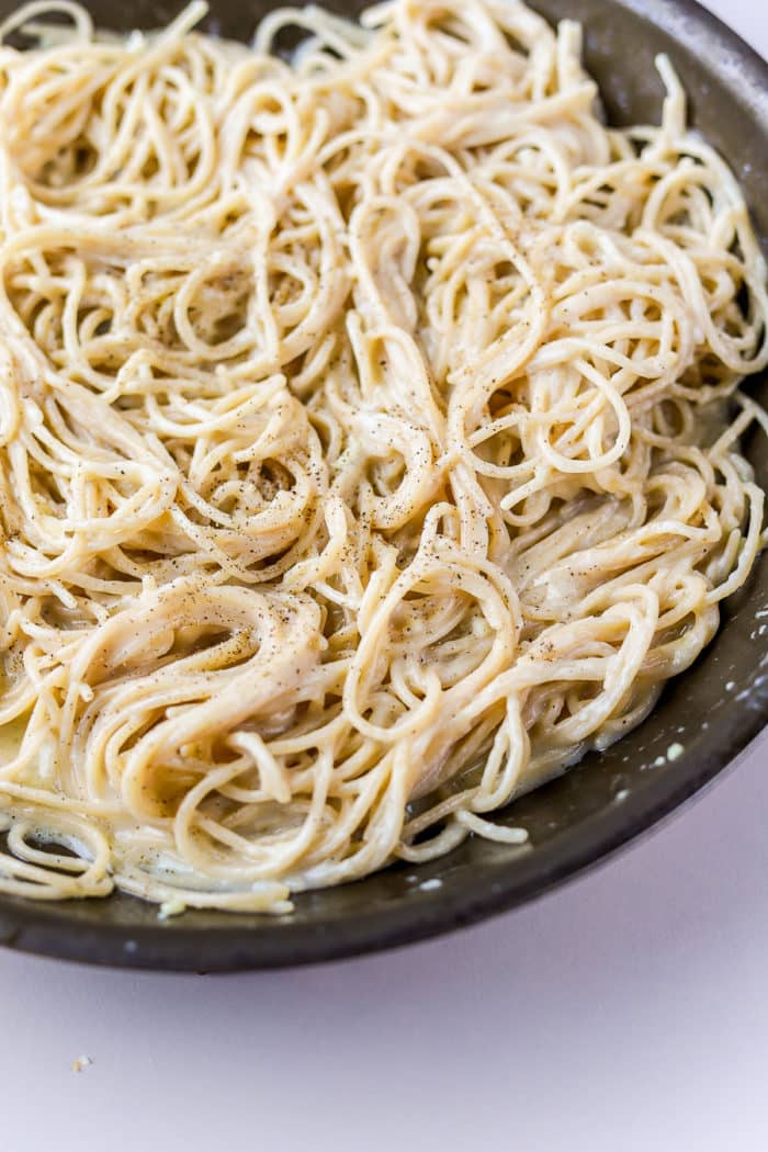 If you're looking for a quick and easy cacio e pepe recipe, this is it! A simple pasta dinner that's done in under 20 minutes.