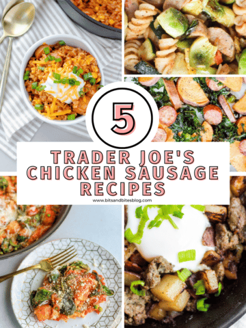 Trader Joe's Chicken Sausage is one of my go-to Trader Joe's products! I love keeping it in the fridge for a quick and easy protein to add to a meal. Here are some recipes to spark inspiration!