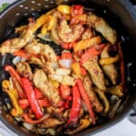 This air fryer dinner recipe is done in 30 minutes, and is so flavorful! You will love these air fryer chicken fajitas for an easy weeknight meal.
