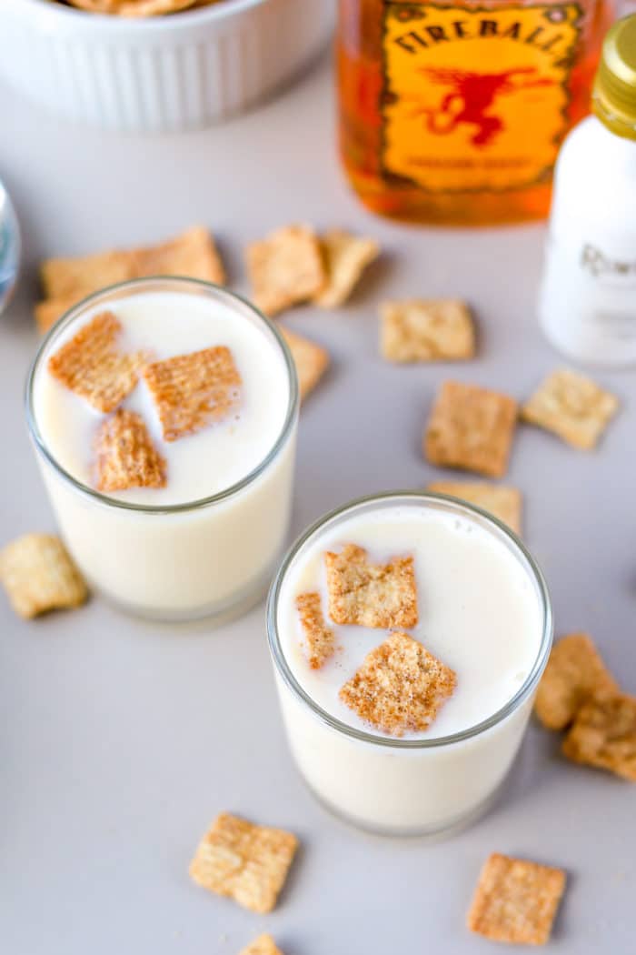 It is crazy how much this RumChata and Fireball shot tastes like Cinnamon Toast Crunch.