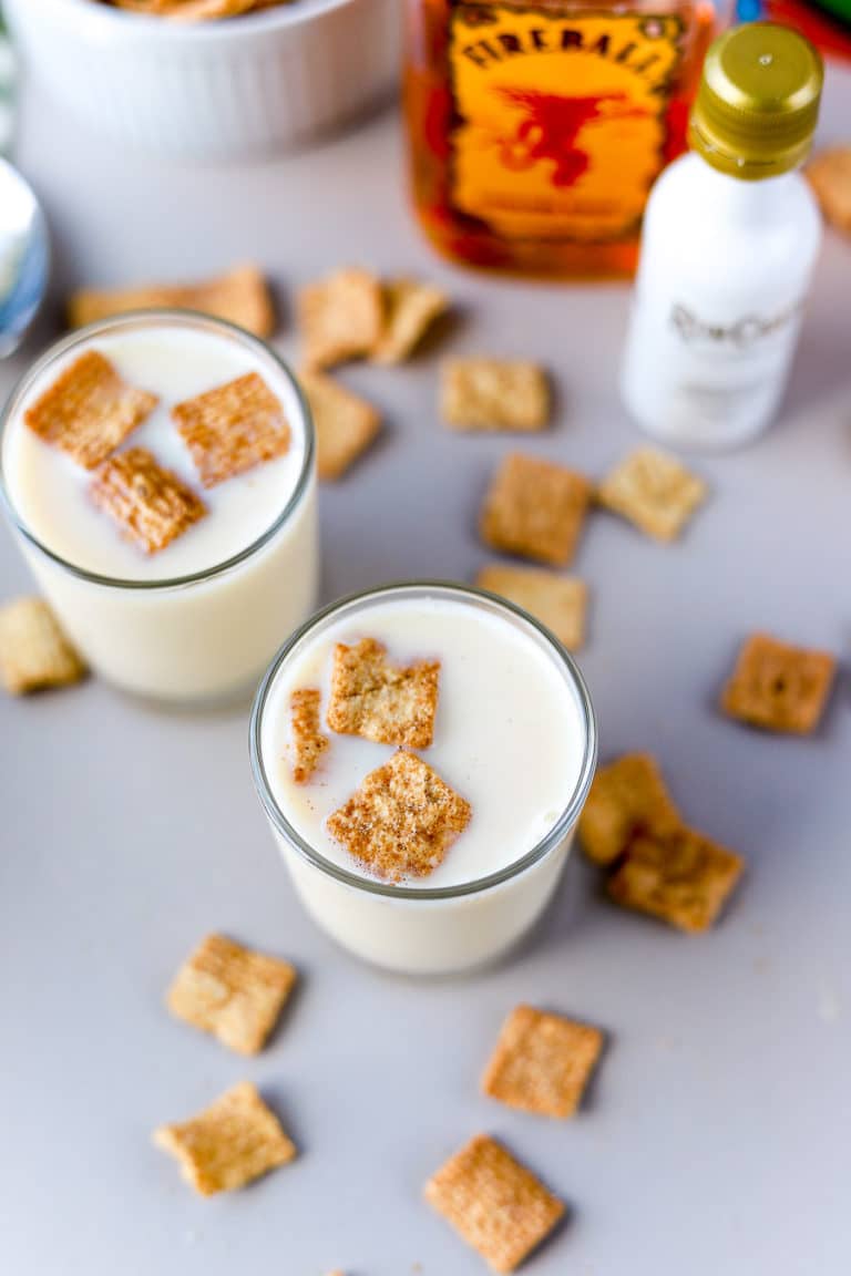Cinnamon Toast Crunch Shot (RumChata and Fireball!) bits and bites