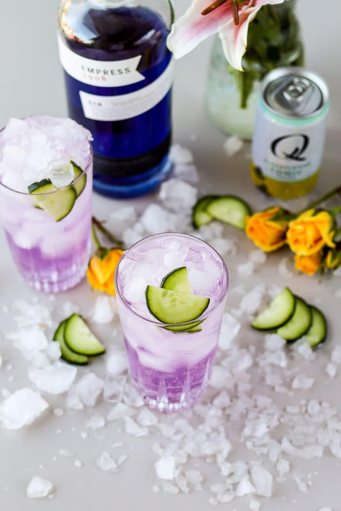 It's absolutely stunning. You cannot beat a gin drink with Empress gin. That purple color is absolutely gorgeous and makes for the prettiest drinks.