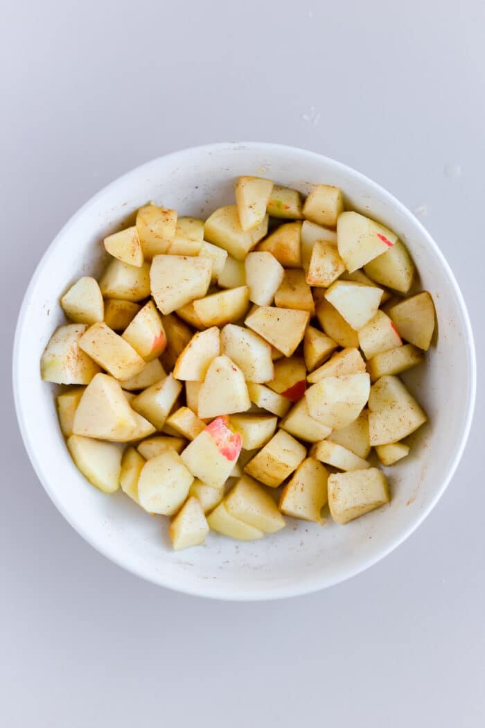 Air fryer apples are going to be your new favorite way to eat apples all fall and winter long! It is such an easy recipe and you get perfectly cooked and incredibly addicting apples every time.