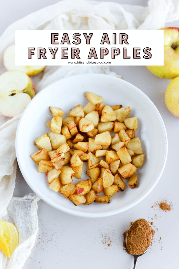 Air fryer apples are going to be your new favorite way to eat apples all fall and winter long! It is such an easy recipe and you get perfectly cooked and incredibly addicting apples every time.
