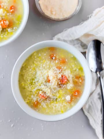 This chicken pastina soup recipe is so delicious and so cozy. It's a simple chicken and noodle soup recipe that is perfect for those chilly winter nights.