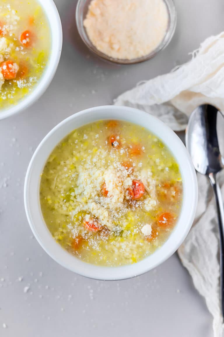 This chicken pastina soup recipe is so delicious and so cozy. It's a simple chicken and noodle soup recipe that is perfect for those chilly winter nights.