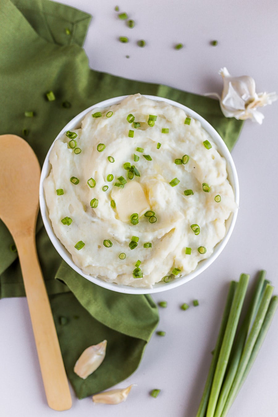 Whipped mashed potatoes are such a perfect side dish for fall and winter. By whipping the potatoes, you not only get a super light and fluffy texture, but you don't have to mash them! That's a win-win in my book.