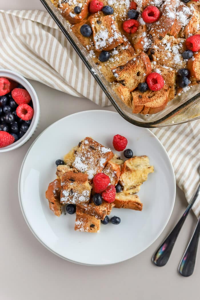 This Brioche French Toast Casserole is so simple and so delicious! I love French toast casserole on Christmas morning, and it'll soon be a family favorite of yours, too.